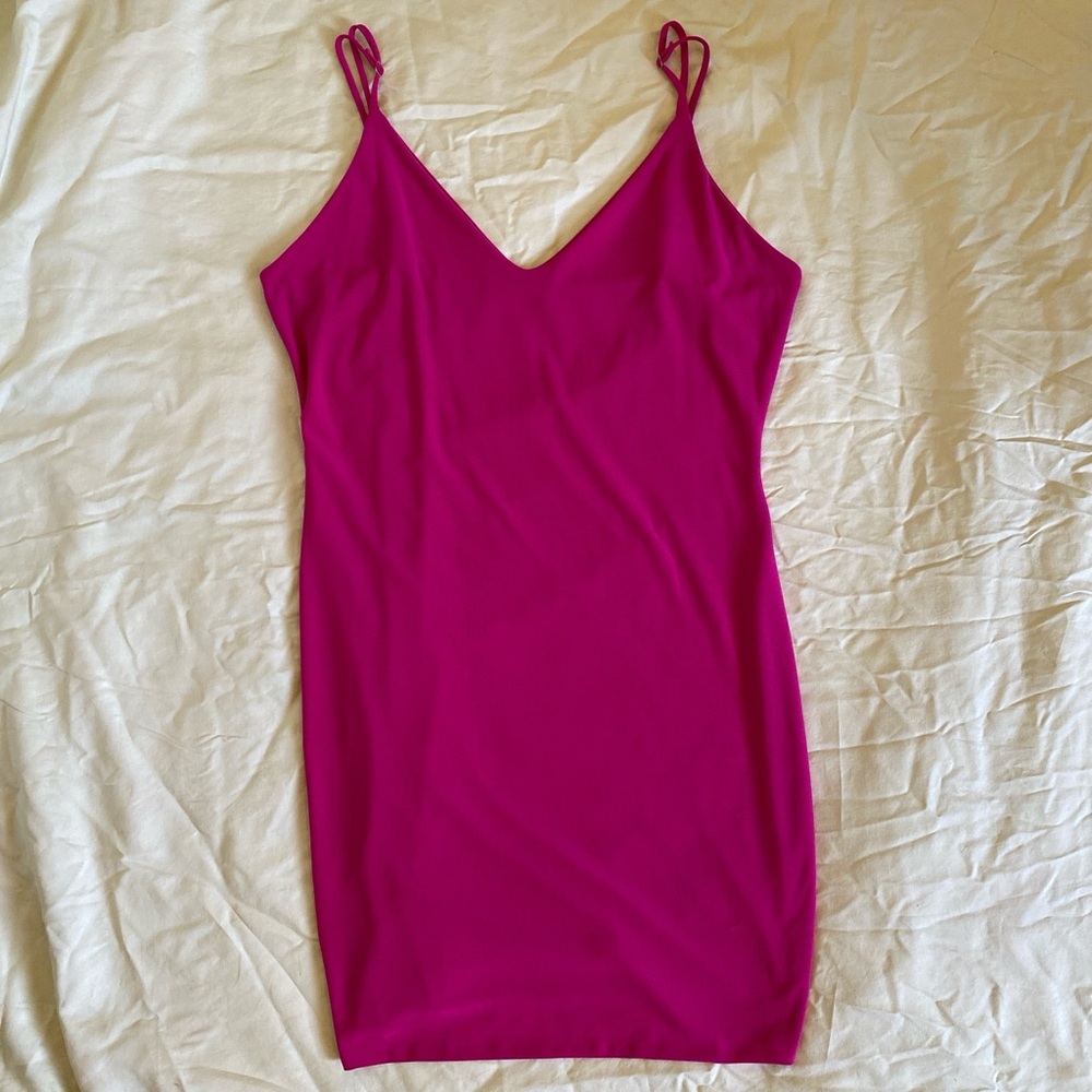 Hot Pink Mini Dress | Fits like XS/S | Adjustable straps |